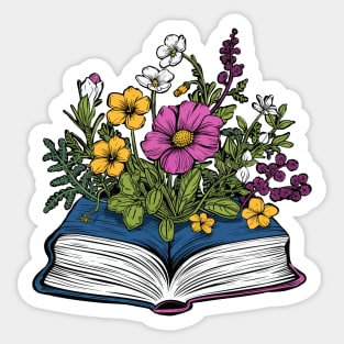 Flowers growing from book Sticker